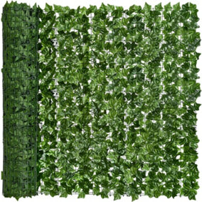 Decorative Artificial Ivy Leaf Green Hedge Roll 3m x 1m Privacy Hedging Wall Landscaping Garden Fence UV Fade Protected