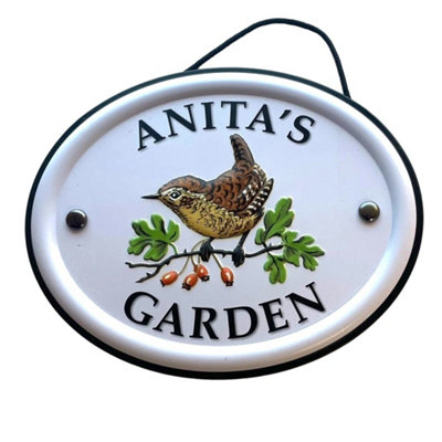 Garden Polyresin Signage with Birds