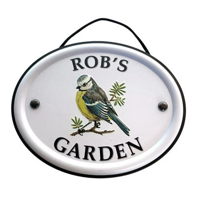 Decorative Bird Garden Sign - Rob's Garden