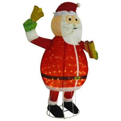 Decorative Christmas Santa Claus Figure LED Luxury Fabric 180 cm - 3