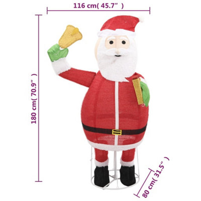 Decorative Christmas Santa Claus Figure LED Luxury Fabric 180 cm - 7