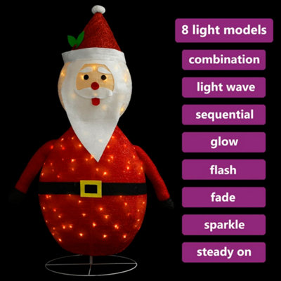 Decorative Christmas Santa Claus Figure LED Luxury Fabric 60cm - 4