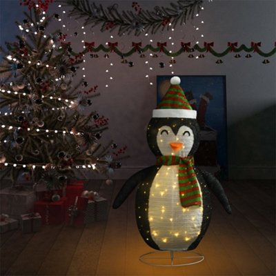 Decorative Christmas Snow Penguin Figure LED Luxury Fabric 120cm - 3