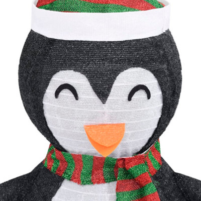 Decorative Christmas Snow Penguin Figure LED Luxury Fabric 120cm - 6