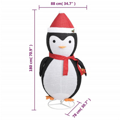 Decorative Christmas Snow Penguin Figure LED Luxury Fabric 180cm - 6