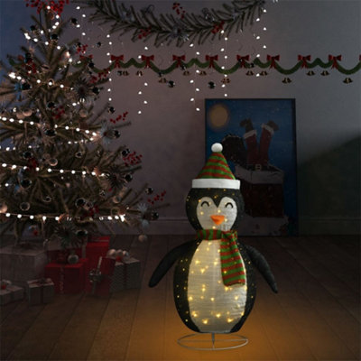 Decorative Christmas Snow Penguin Figure LED Luxury Fabric 90cm - 3