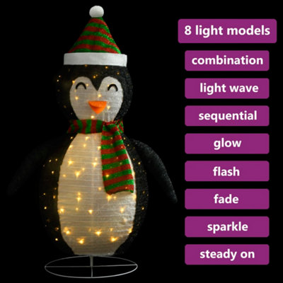 Decorative Christmas Snow Penguin Figure LED Luxury Fabric 90cm - 4