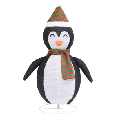Decorative Christmas Snow Penguin Figure LED Luxury Fabric 90cm - 5