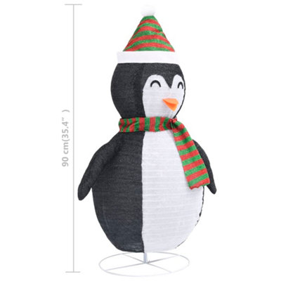 Decorative Christmas Snow Penguin Figure LED Luxury Fabric 90cm - 9