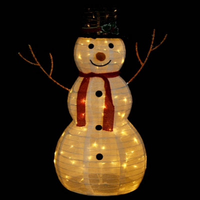 Decorative Christmas Snowman Figure with LED Luxury Fabric 90cm - 3