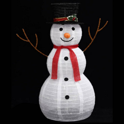 Decorative Christmas Snowman Figure with LED Luxury Fabric 90cm - 5