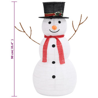 Decorative Christmas Snowman Figure with LED Luxury Fabric 90cm - 7