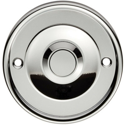 Decorative Door Bell Cover Polished Chrome 65 x 7mm Round Sleek Button