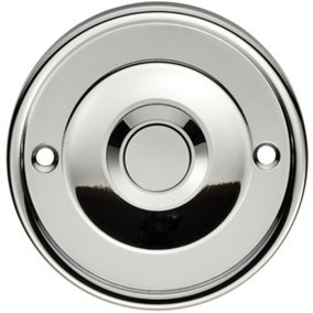 Decorative Door Bell Cover Polished Chrome 65 x 7mm Round Sleek Button Plate