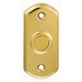 Decorative Door Bell Cover Stainless Brass 76 x 38mm Classic Curved Plate