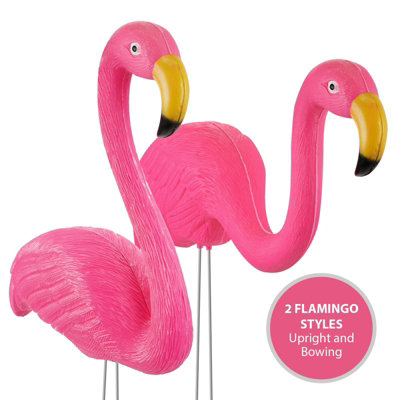 Yardwe Flamingo-Gartendeko – 2-teiliges Set, Robuste Gartenfiguren Für Rasen & Beet