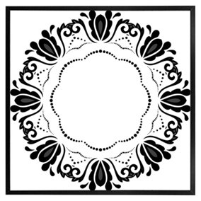 Decorative floral element (Picutre Frame) / 16x16" / Black
