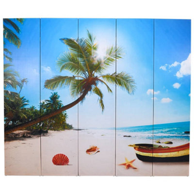 Decorative Folding Room Divider 200x170 cm Beach