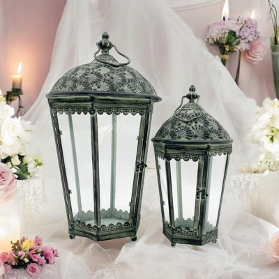 Decorative Garden Lanterns (Set of 2) - Metal