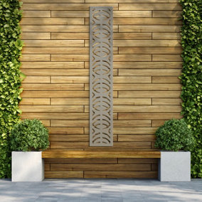 Decorative Garden Screen Trellis - Almond - Stone Grey - 300mm x 1800mm x 6mm