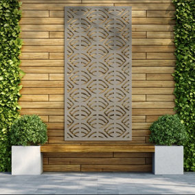 Decorative Garden Screen Trellis - Almond - Stone Grey - 900mm x 1800mm x 6mm