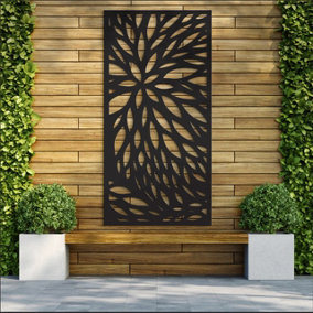 Decorative Garden Screen / Trellis - Bloom  - Anthracite - 900mm x 1800mm x 6mm
