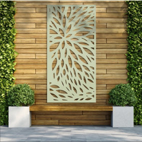 Decorative Garden Screen / Trellis - Bloom - Soft Sage - 900mm x 1800mm x 6mm