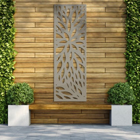 Decorative Garden Screen Trellis - Bloom - Stone Grey - 600mm x 1800mm x 6mm