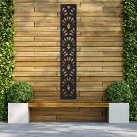 Decorative Garden Screen / Trellis - Fan - Anthracite - 300mm x 1800mm x 6mm