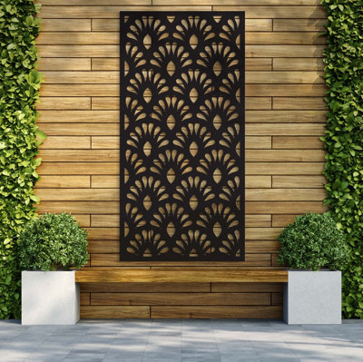 Decorative Garden Screen / Trellis - Fan - Anthracite - 900mm x 1800mm x 6mm