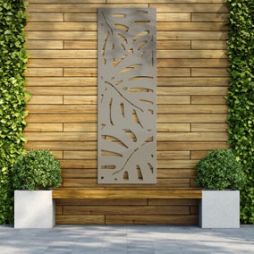 Decorative Garden Screen Trellis - Rainforest - Stone Grey - 600mm x 1800mm x 6mm