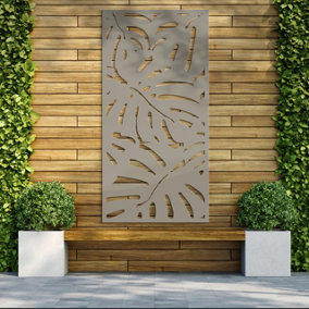 Decorative Garden Screen Trellis - Rainforest - Stone Grey - 900mm x 1800mm x 6mm