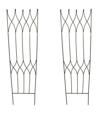 Decorative Garden Trellises Plant Climbing Rose Supports Black Set of 2