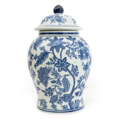 Decorative Ginger Jar Blue White Pattern