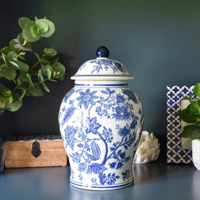 Decorative Ginger Jar Blue White Pattern