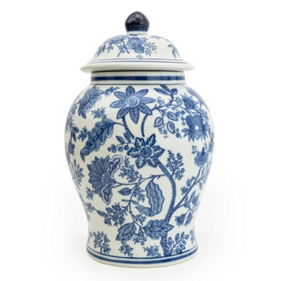 Decorative Ginger Jar Blue White Pattern