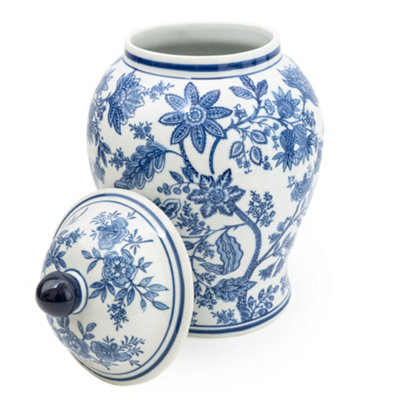 Decorative Ginger Jar Blue White Pattern