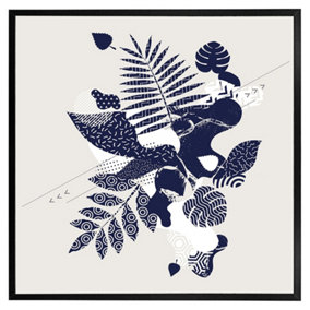 Decorative leaf prints (Picutre Frame) / 20x20" / Oak