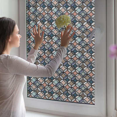 Decorative Mandala Circles Pattern Window Privacy Film PVC - 3
