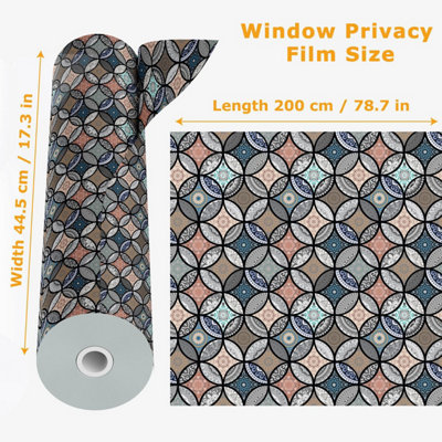 Decorative Mandala Circles Pattern Window Privacy Film PVC - 7