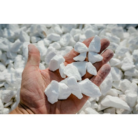 Decorative MARBLE EXTRA WHITE Stones / Chippings HOME & GARDEN AQUARIUM 10kg