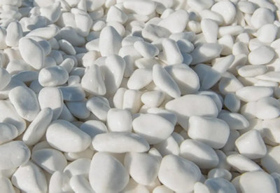 Decorative MARBLE EXTRA WHITE Stones / Pebbles HOME & GARDEN AQUARIUM 1-3cm 100kg - 4