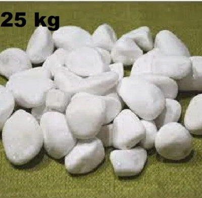 Decorative MARBLE EXTRA WHITE Stones  Pebbles  HOME & GARDEN  AQUARIUM 25kg - 5
