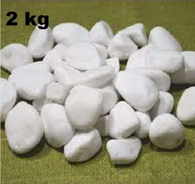 Decorative MARBLE EXTRA WHITE Stones  Pebbles  HOME & GARDEN  AQUARIUM 2kg - 5