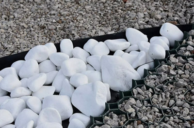 Decorative MARBLE EXTRA WHITE Stones / Pebbles HOME & GARDEN AQUARIUM Large 100kg