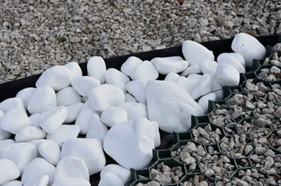 Decorative MARBLE EXTRA WHITE Stones / Pebbles HOME & GARDEN AQUARIUM ...