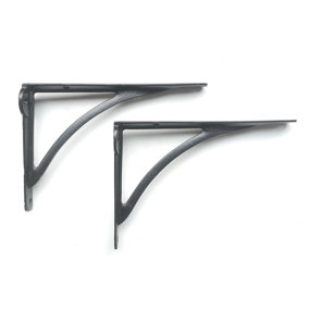 Decorative Pair Of Ironbridge Shelf Brackets 8 X 10 Inch With Antique Black Available With Matching Fixings