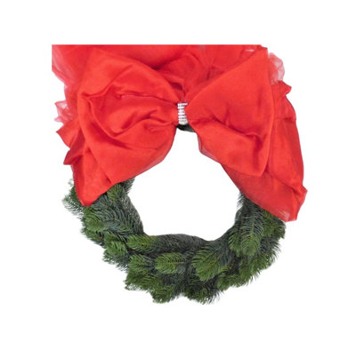 Decorative Red Christmas Door Bow Large Decorative Entrance Door Bow