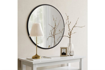 Decorative Round Framed Mirror Black A711 DIY at B&Q