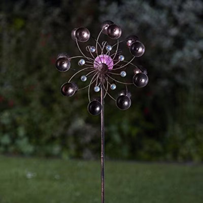 Decorative Solar Powered Light Up Garden Wind Spinners With Colour Changing LED Lights